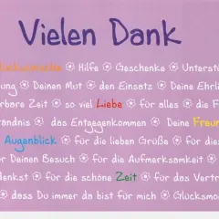 Ein liebevoll danke sagen für Glückwünsche, Liebe, Freundschaft und alle Glücksmomente.