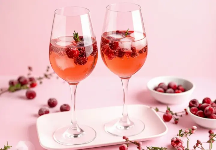 Zwei Gläser Lillet mit Beeren und Eis, die erfrischend aussehen. Man fragt sich, wie schmeckt Lillet wohl so?