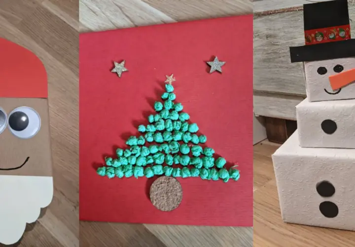Kreative kinder geschenk einpacken ideen: Nikolaus, Weihnachtsbaum-Karte & Schneemann-Geschenk.