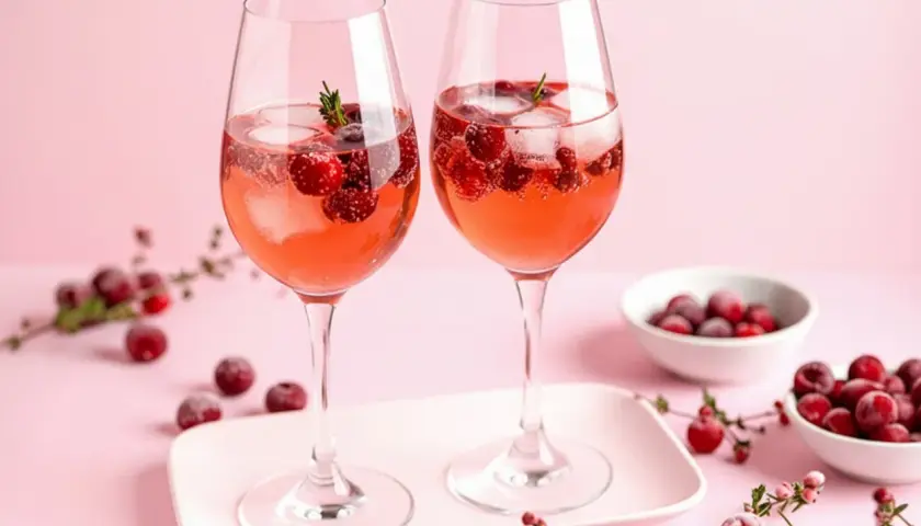 Zwei Gläser Lillet mit Beeren und Eis, die erfrischend aussehen. Man fragt sich, wie schmeckt Lillet wohl so?
