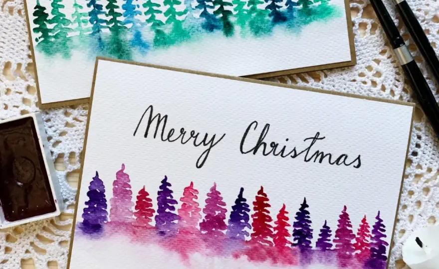 Weihnachtskarten malen - So gelingen sie dir garantiert!