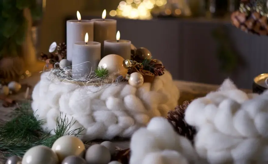 Woll-Adventskranz selber machen - Modern und sicher