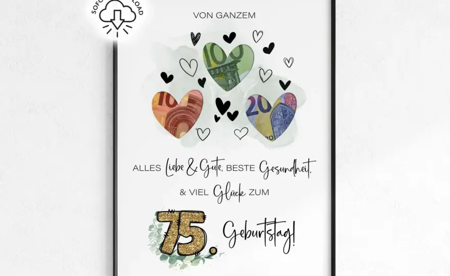 Geldgeschenk 75. Geburtstag - Kreative Ideen für ein besonderes Präsent