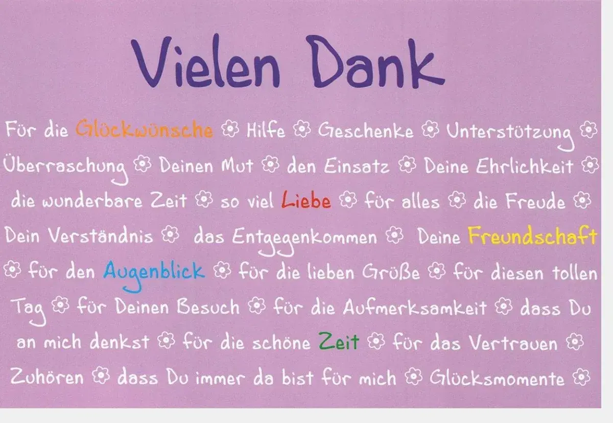 Ein liebevoll danke sagen für Glückwünsche, Liebe, Freundschaft und alle Glücksmomente.