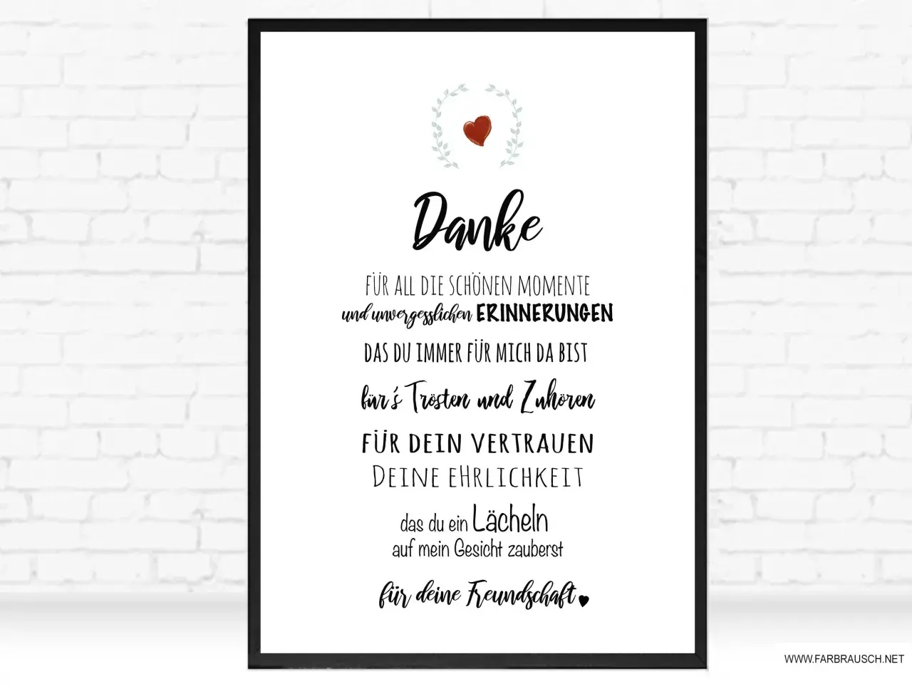 Ein Bild mit der Aufschrift "Danke" für schöne Momente, Erinnerungen, Trost und Zuhören. Es ist eine schöne Art, jemandem danke zu sagen.